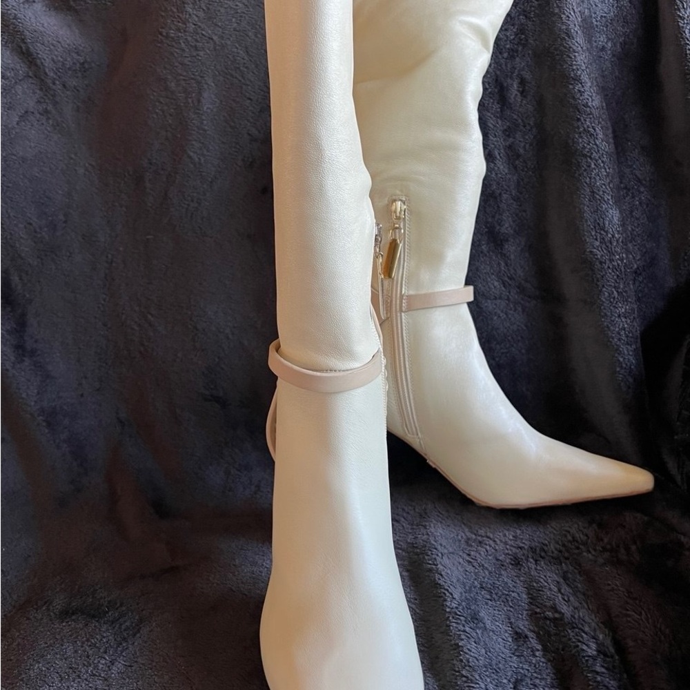 Daniella Shevel Women's Nela Stretch Leather Knee-High Harness Boots - Picture 4 of 13